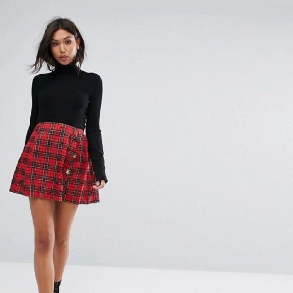 ASOS/PLT Plaid Wrap Skirt